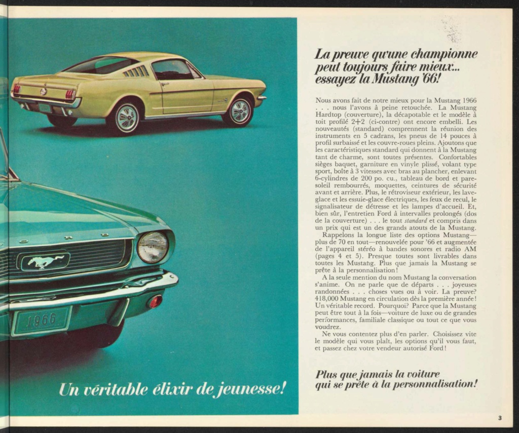 Brochure de vente Mustang 1966 en français (Canada) Brochu29