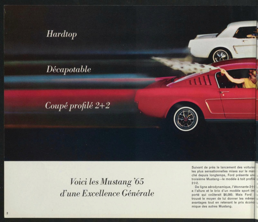 Brochure de vente Mustang 1965 en français (Canada) Brochu48