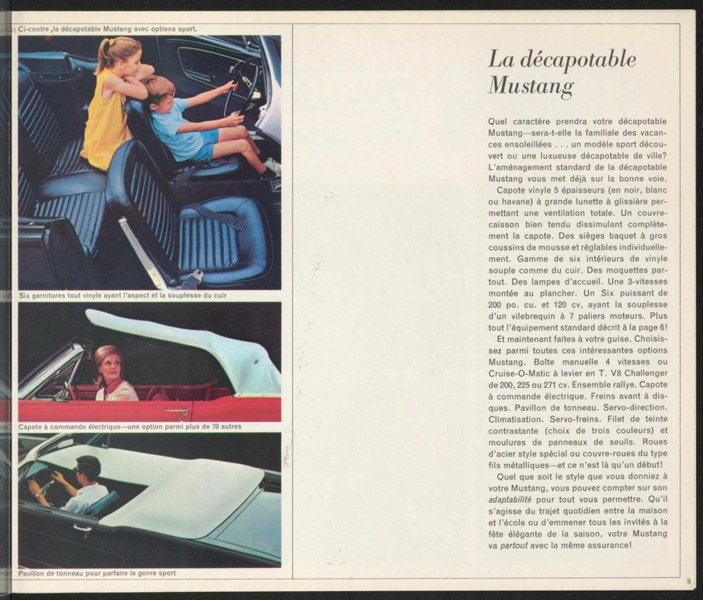 Brochure de vente Mustang 1965 en français (Canada) Brochu55