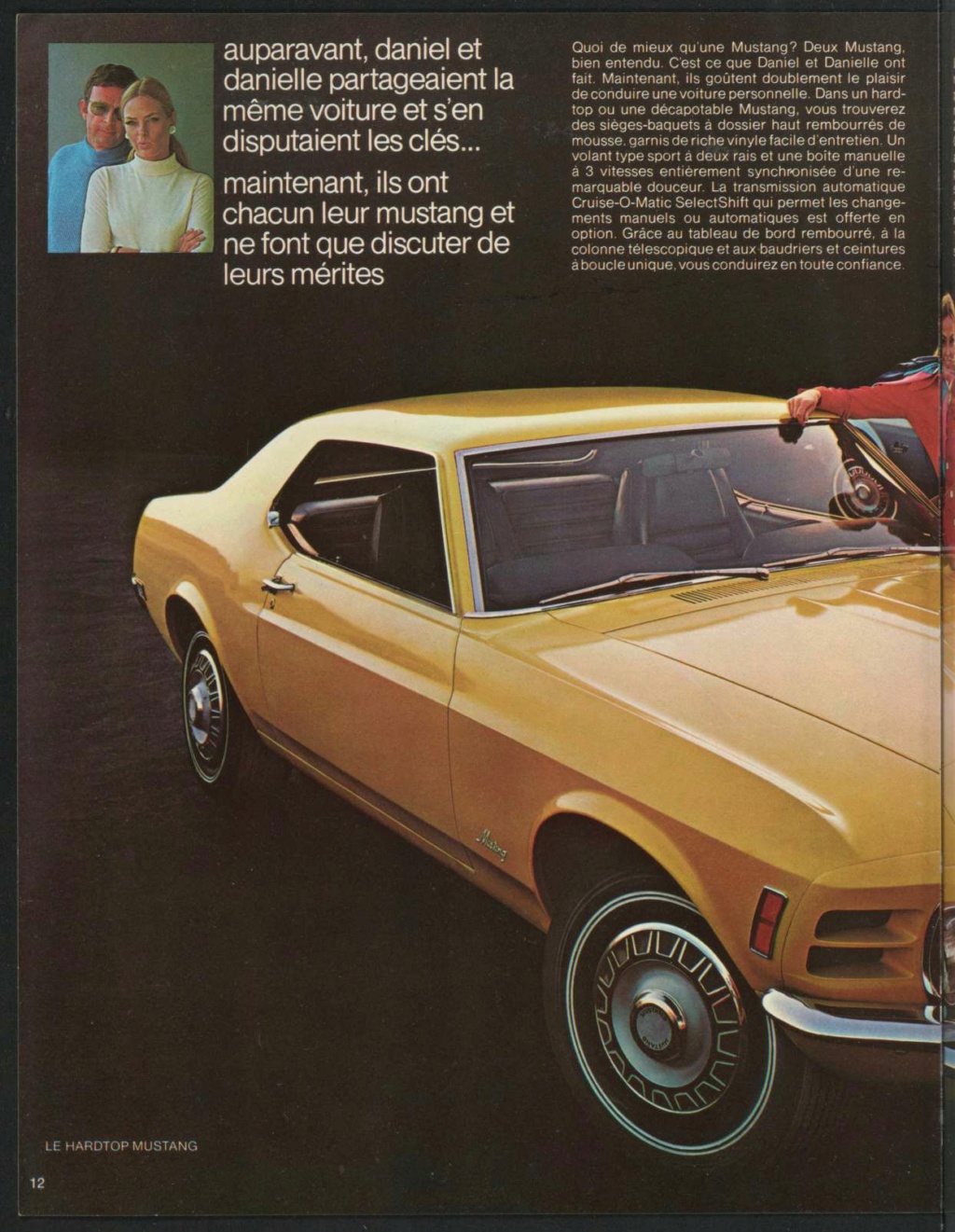  Brochure de vente Mustang 1970 en français (Québec) Brochu86