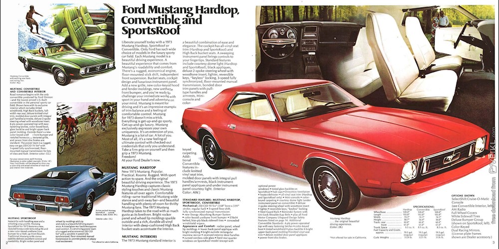 Brochure de vente: Mustang 1973 (version reproduction) Ford_m15