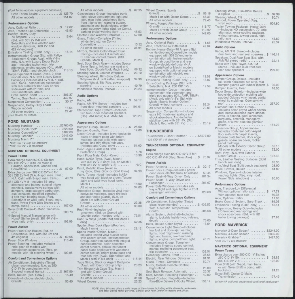 1973 Ford armchair estimator, second edition , price list (en anglais) Image_70