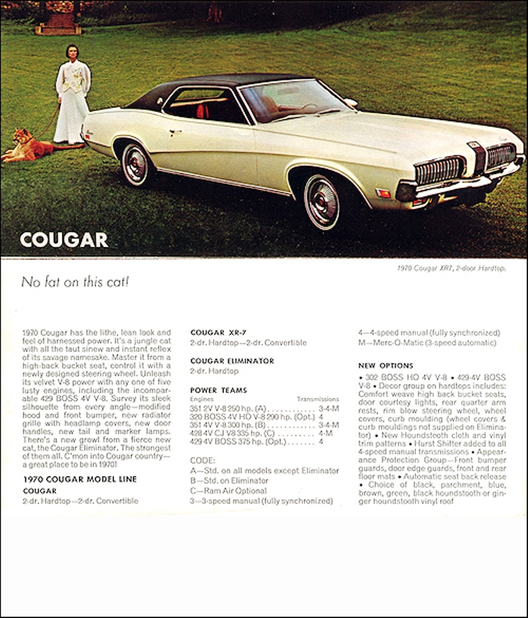  Photo d'origine de Cougar 1970 Mercur35