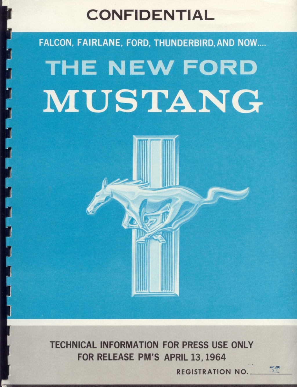 Communiquer de presse: Lancement de la nouvelle Mustang avril 1964 (Anglais)  N_196412