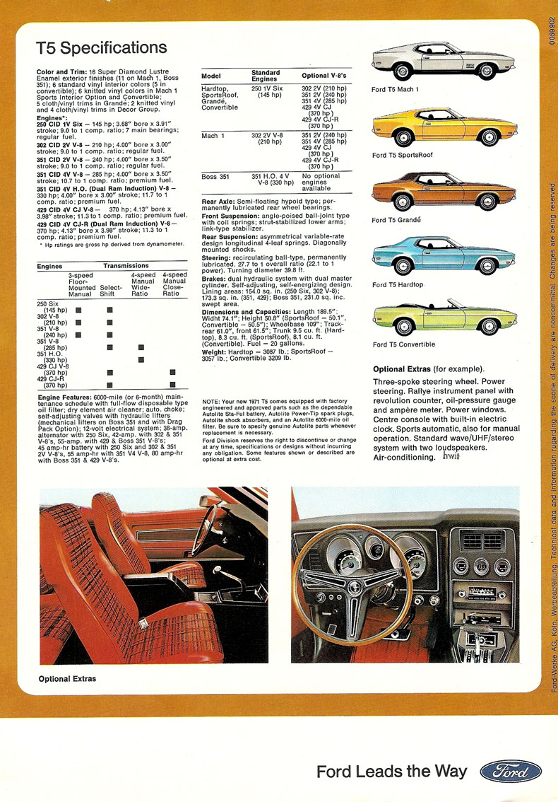 Brochure Ford T-5 1971 en anglais N_197113