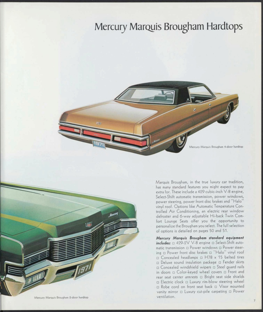 Brochure de vente automobile des Mercury 1971 (en anglais, version Américaine M71-102) Nouv1019