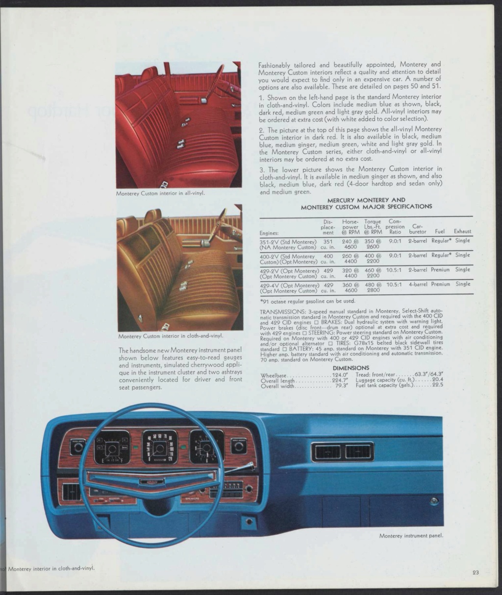 Brochure de vente automobile des Mercury 1971 (en anglais, version Américaine M71-102) Nouv1039