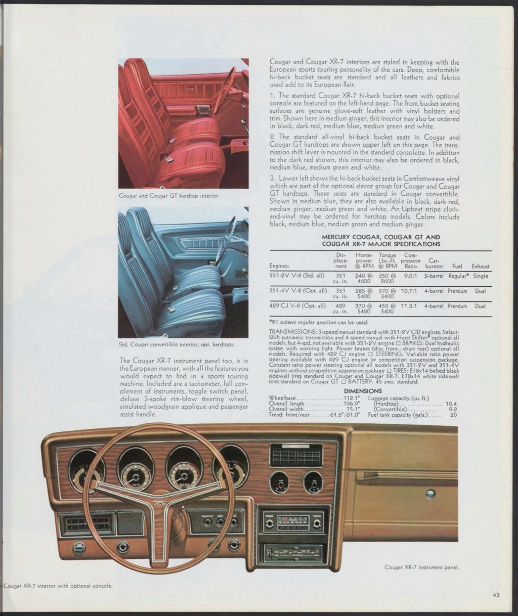 Brochure de vente automobile des Mercury 1971 (en anglais, version Américaine M71-102) Nouv1059