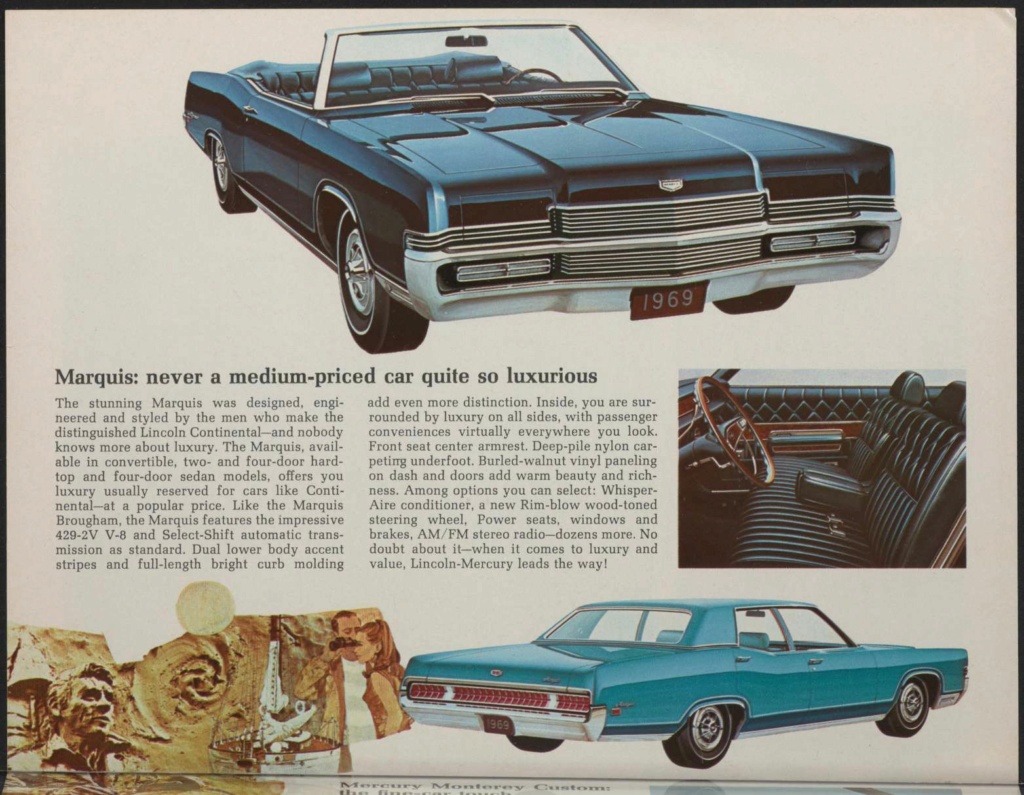 Brochure de vente des Mercury 1969 , anglais américain Nouv1072