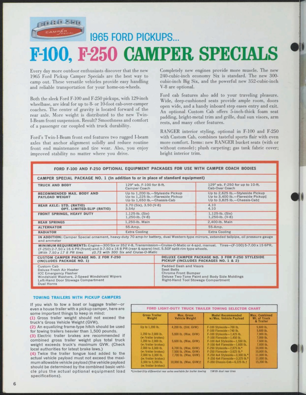 Brochure: 1965 Ford cars & trucks recreational (en anglais) Nouv1107