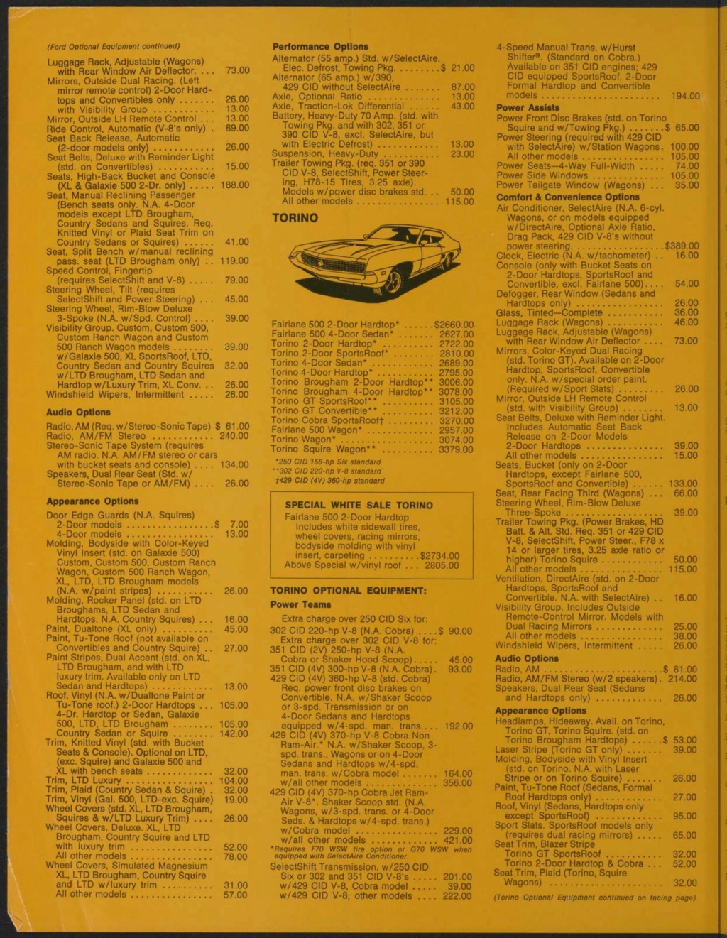 Brochure: 1970 Ford armchair estimator (en anglais), version 19 décembre 1969 Nouv1240