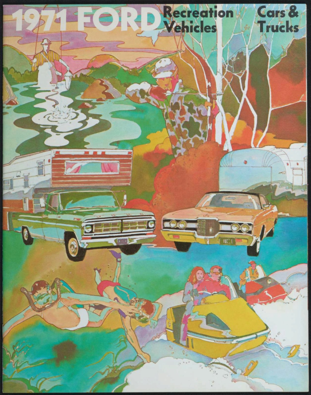 Brochure 1971: Ford recreation vehicule, cars & truck (en anglais) Nouv1302