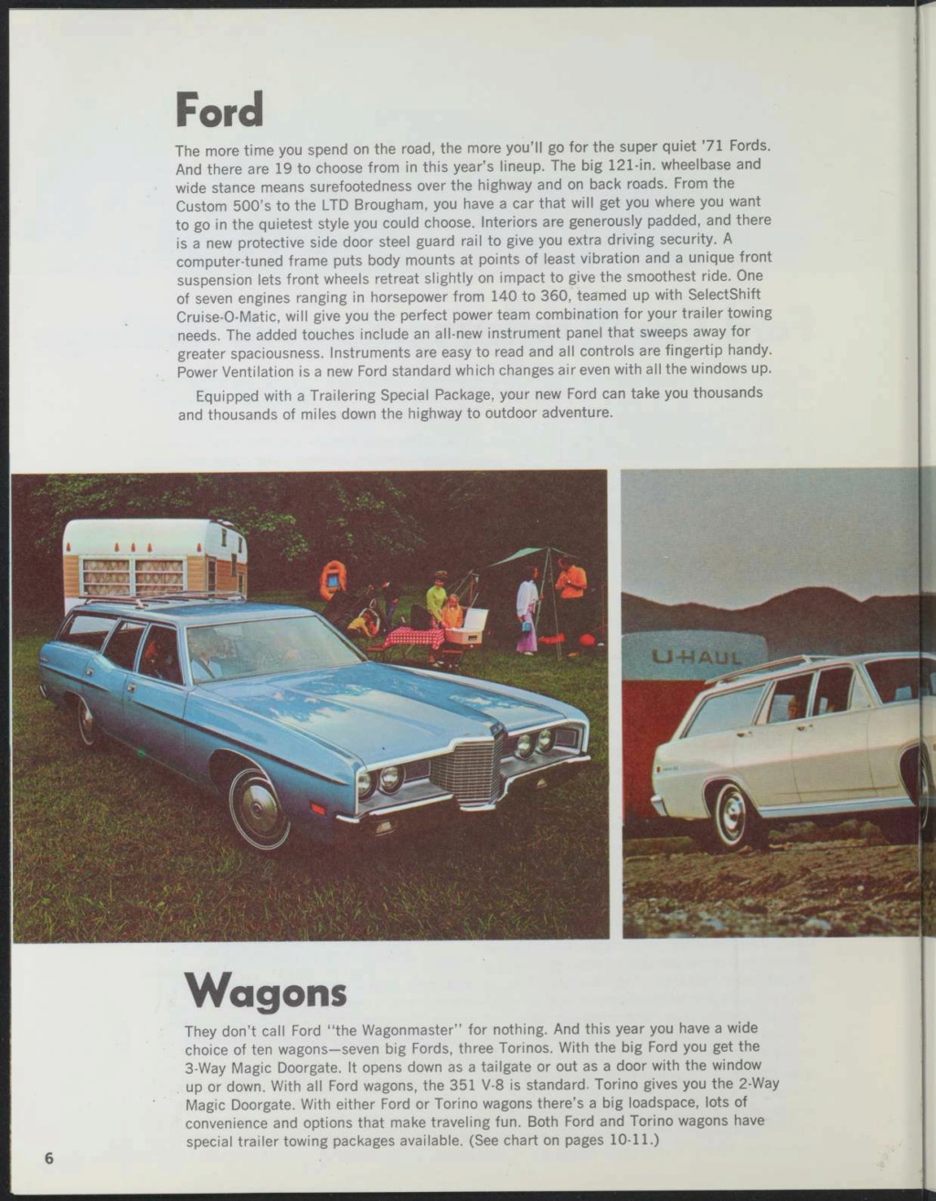 Brochure 1971: Ford recreation vehicule, cars & truck (en anglais) Nouv1303