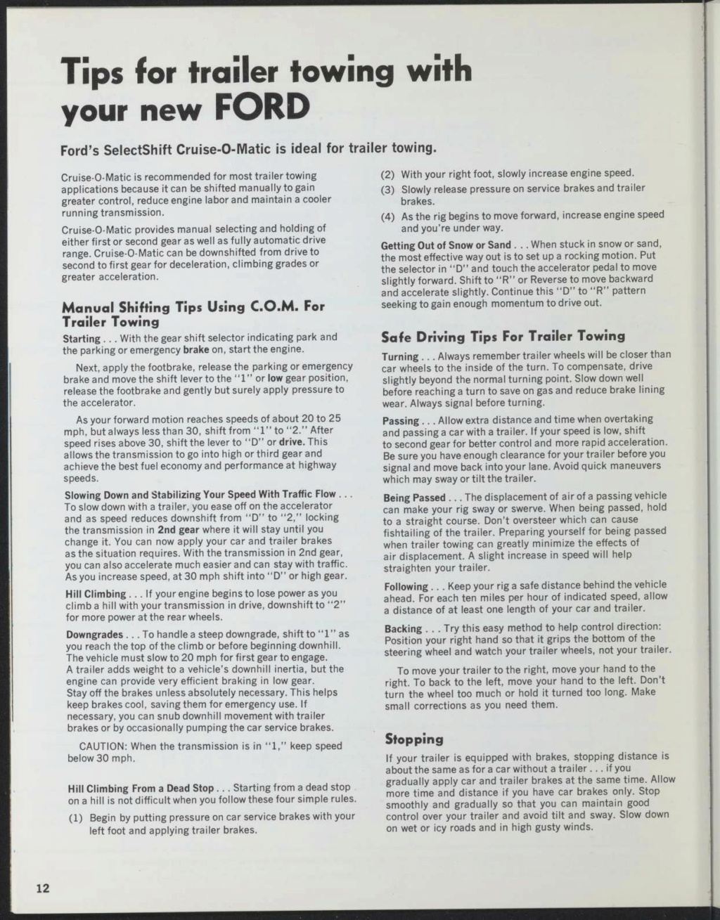 Brochure 1971: Ford recreation vehicule, cars & truck (en anglais) Nouv1311