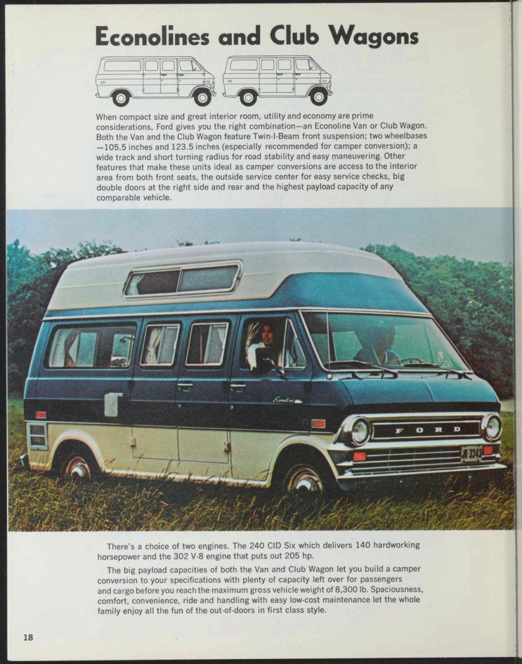 Brochure 1971: Ford recreation vehicule, cars & truck (en anglais) Nouv1316