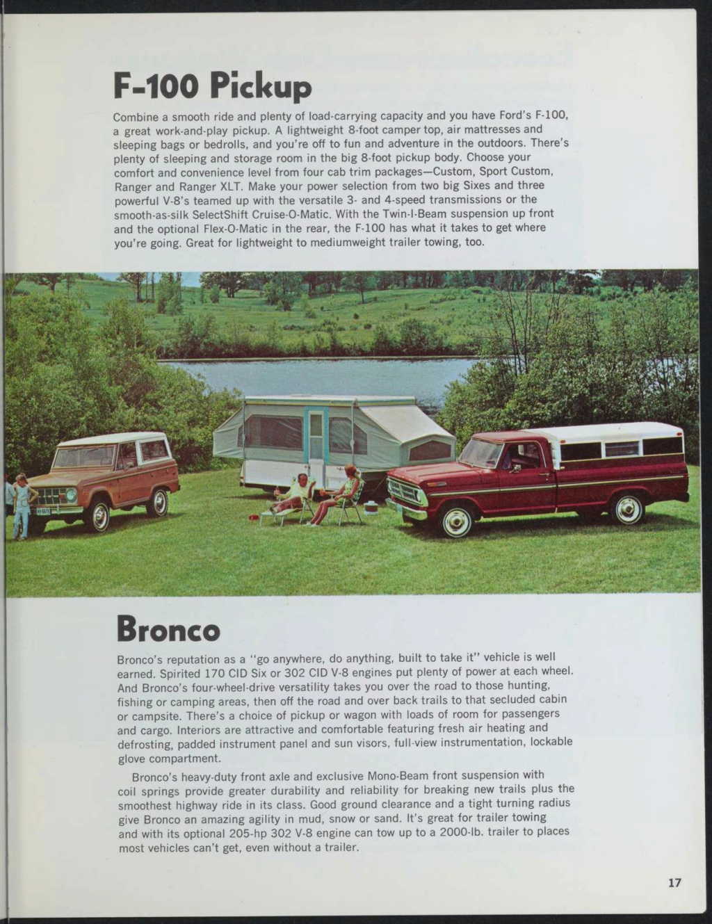 Brochure 1971: Ford recreation vehicule, cars & truck (en anglais) Nouv1317