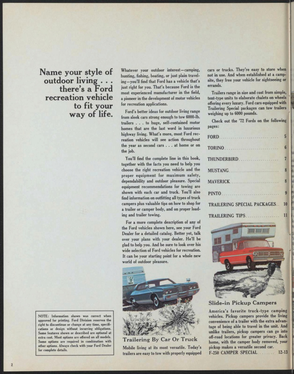 Brochure: Ford 1972 recreation vehicules Nouv1324