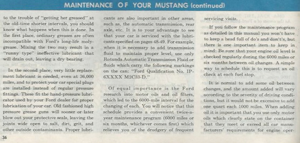 Manuel du propriétaire en Anglais Mustang 1966 Nouve131