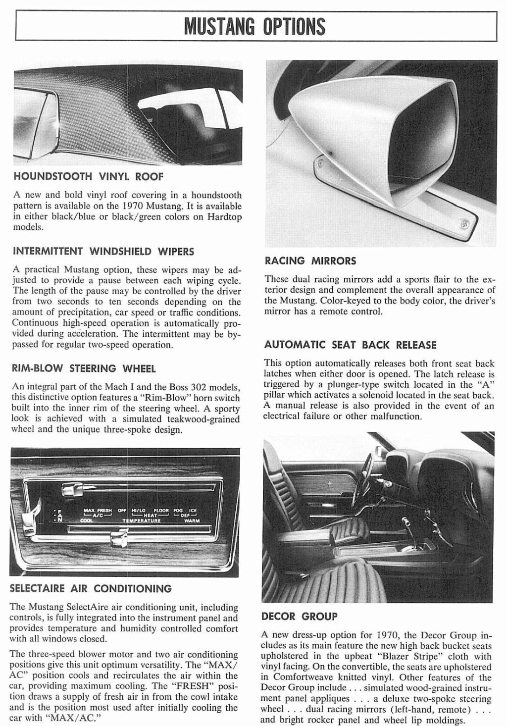 Mustang 1970 data book,(anglais) Nouve252