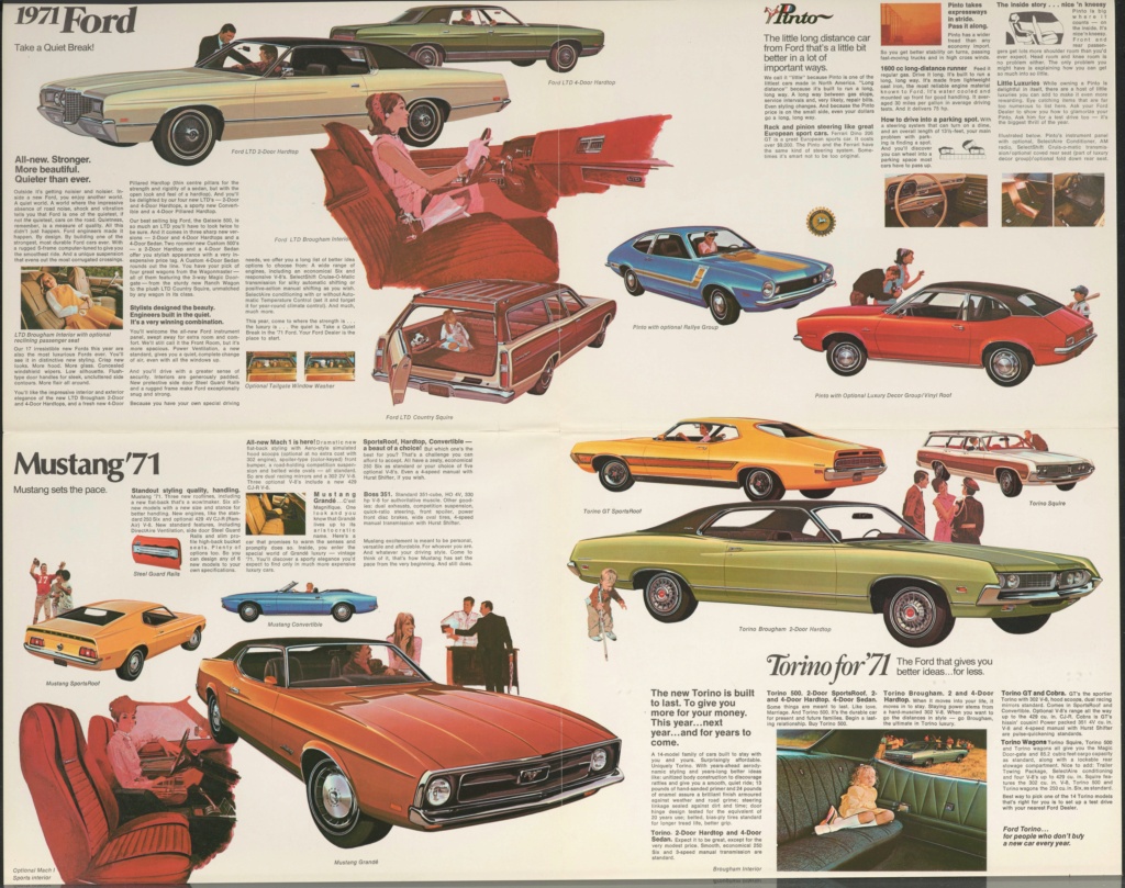 Brochure de vente  automobile de Ford du Canada, 1971 (en anglais) Nouve330