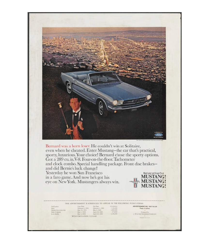 Publicité en anglais pour la Mustang 1965 Nouve356