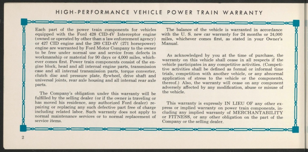 Brochure en anglais, Ford high performance de 1966 Nouve382