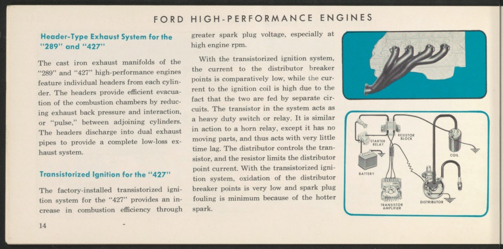Brochure en anglais, Ford high performance de 1966 Nouve394