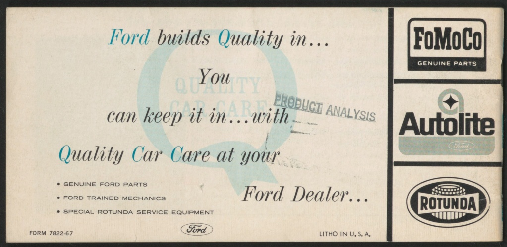 Brochure en anglais, Ford high performance de 1966 Nouve416