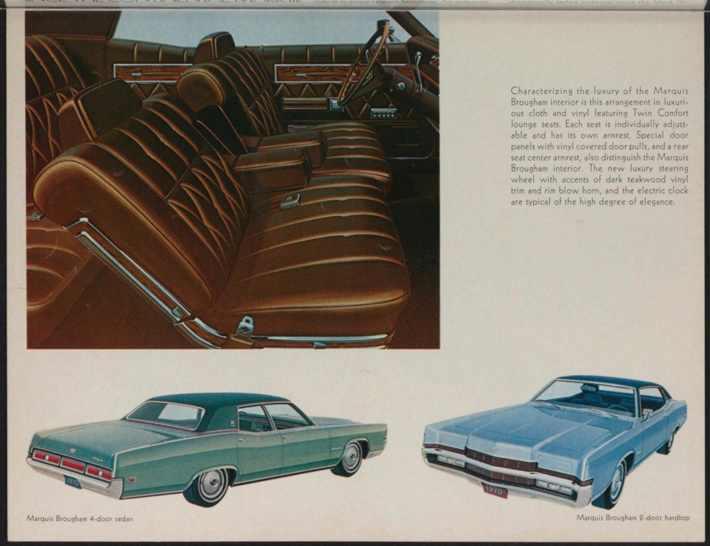 Brochure de vente américaine en anglais, Mercury 1970 Nouve495