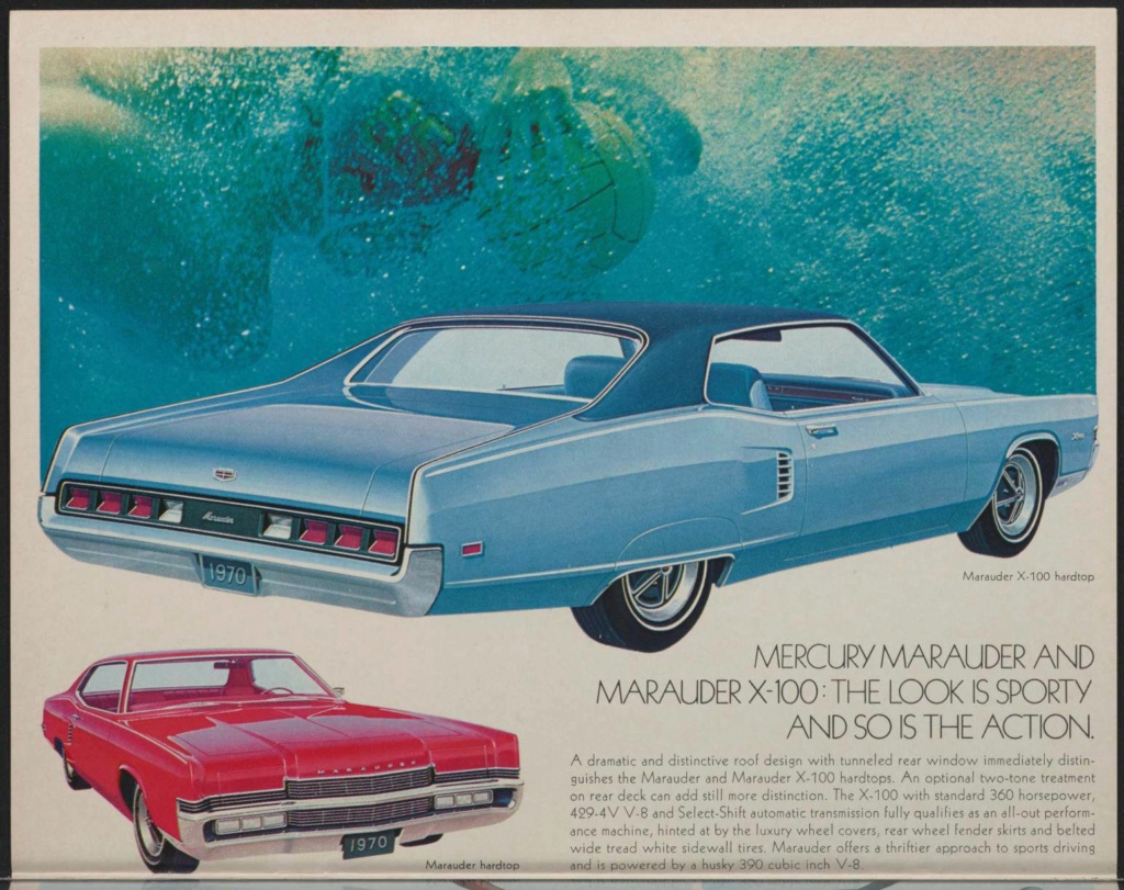 Brochure de vente américaine en anglais, Mercury 1970 Nouve502