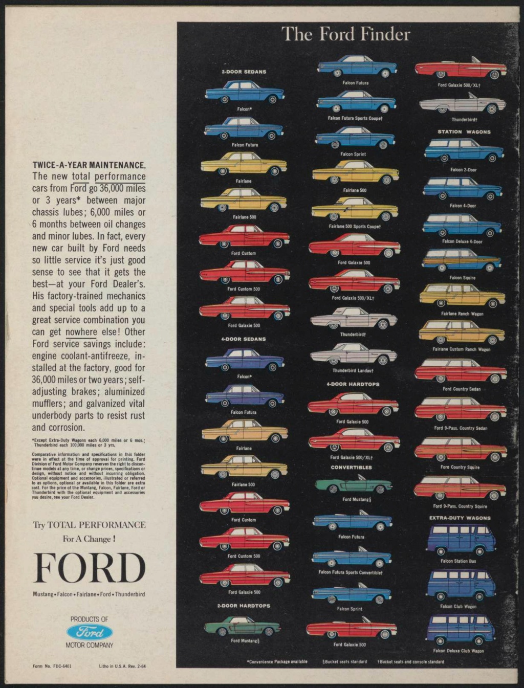 Brochure Ford Total Performance, 1964, en anglais Nouve534