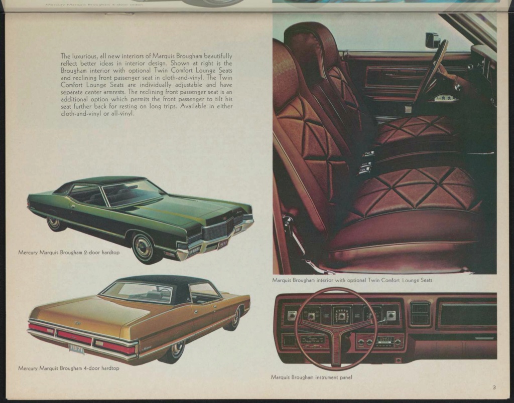 Brochure de vente automobile des Mercury 1971 (en anglais, version Américaine M71-103) Nouve536