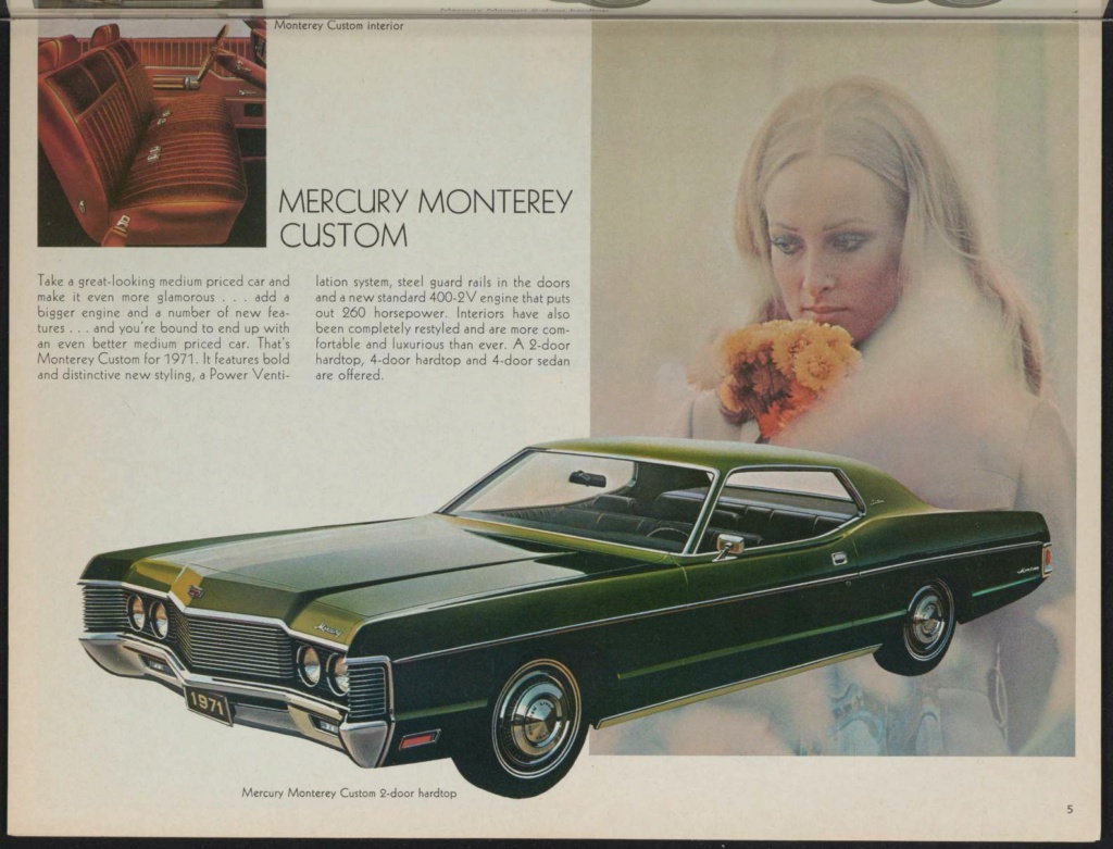  Brochure de vente automobile des Mercury 1971 (en anglais, version Américaine M71-103) Nouve539