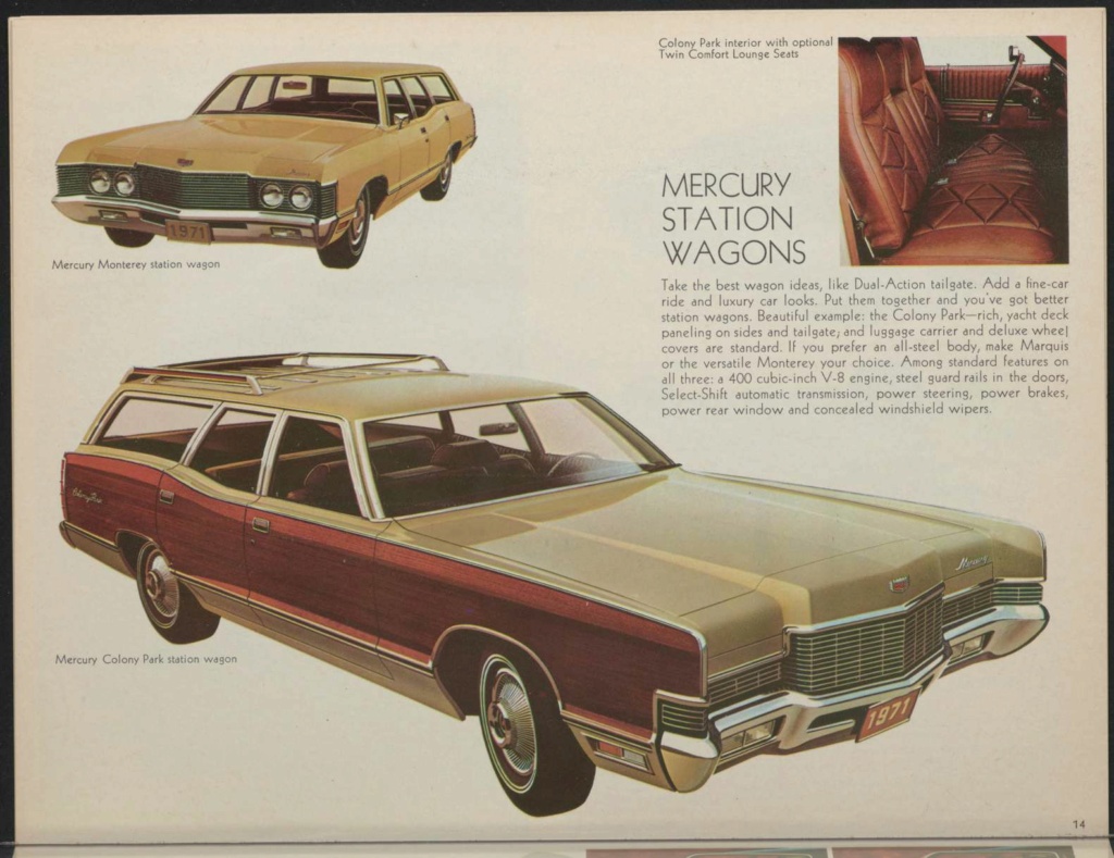  Brochure de vente automobile des Mercury 1971 (en anglais, version Américaine M71-103) Nouve547