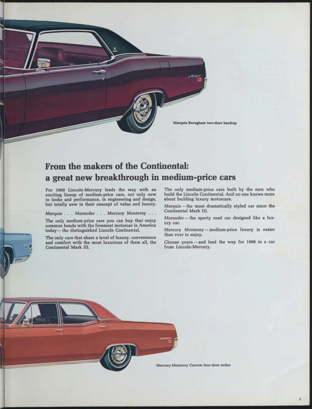 Brochure de vente des Mercury 1969 , anglais américain Nouve560