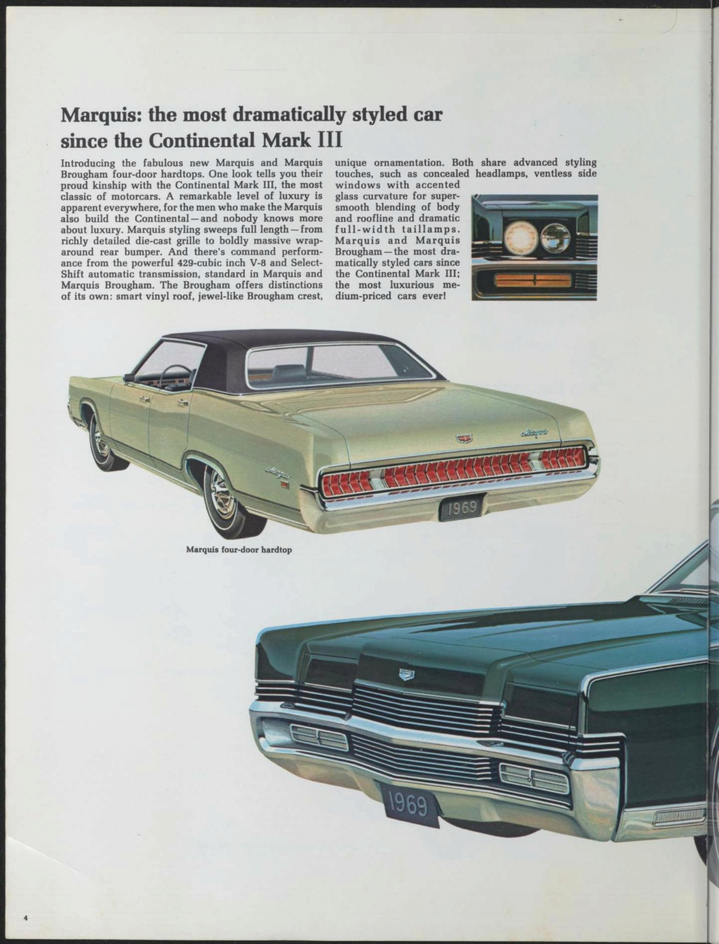 Brochure de vente des Mercury 1969 , anglais américain Nouve562