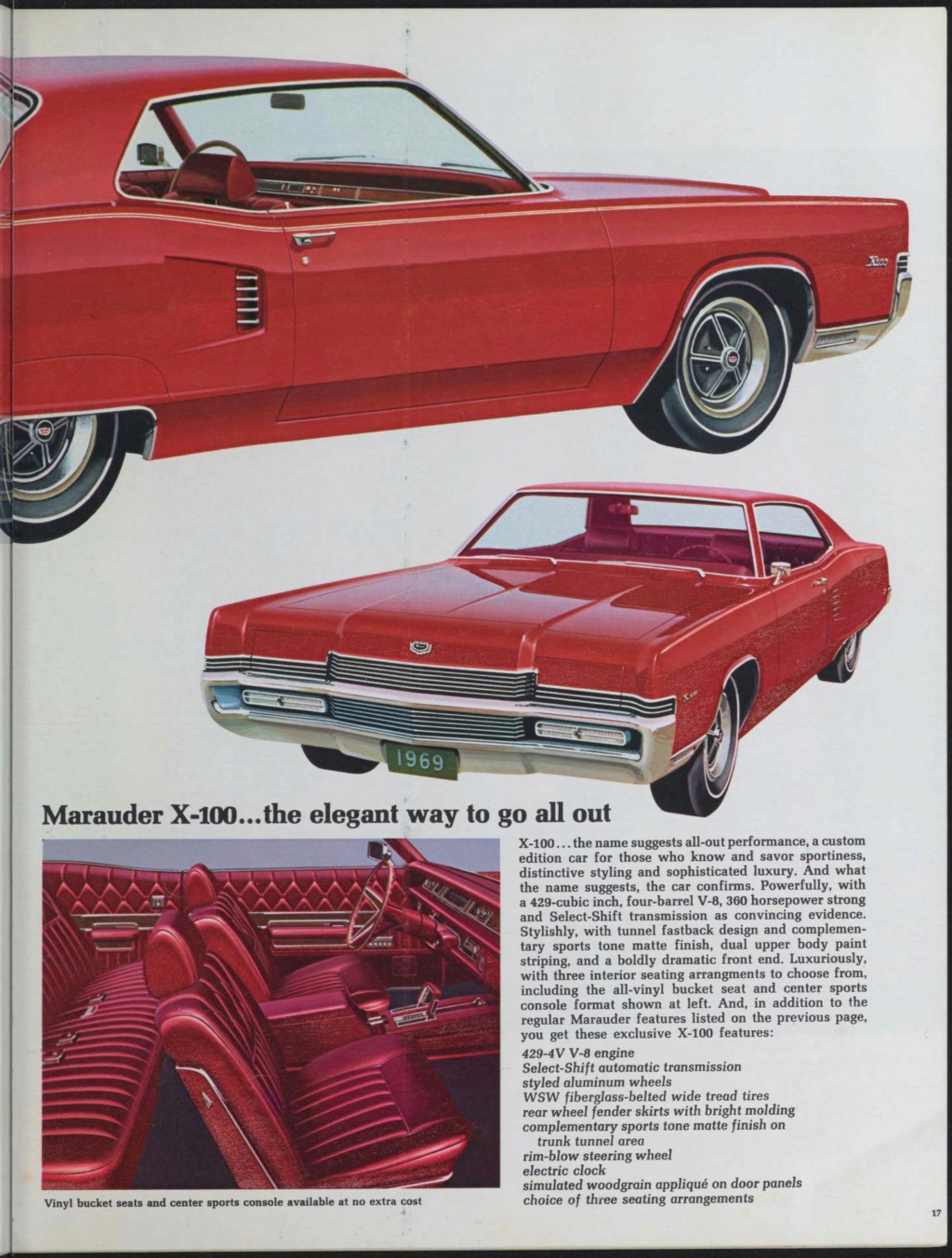 Brochure de vente des Mercury 1969 , anglais américain Nouve575
