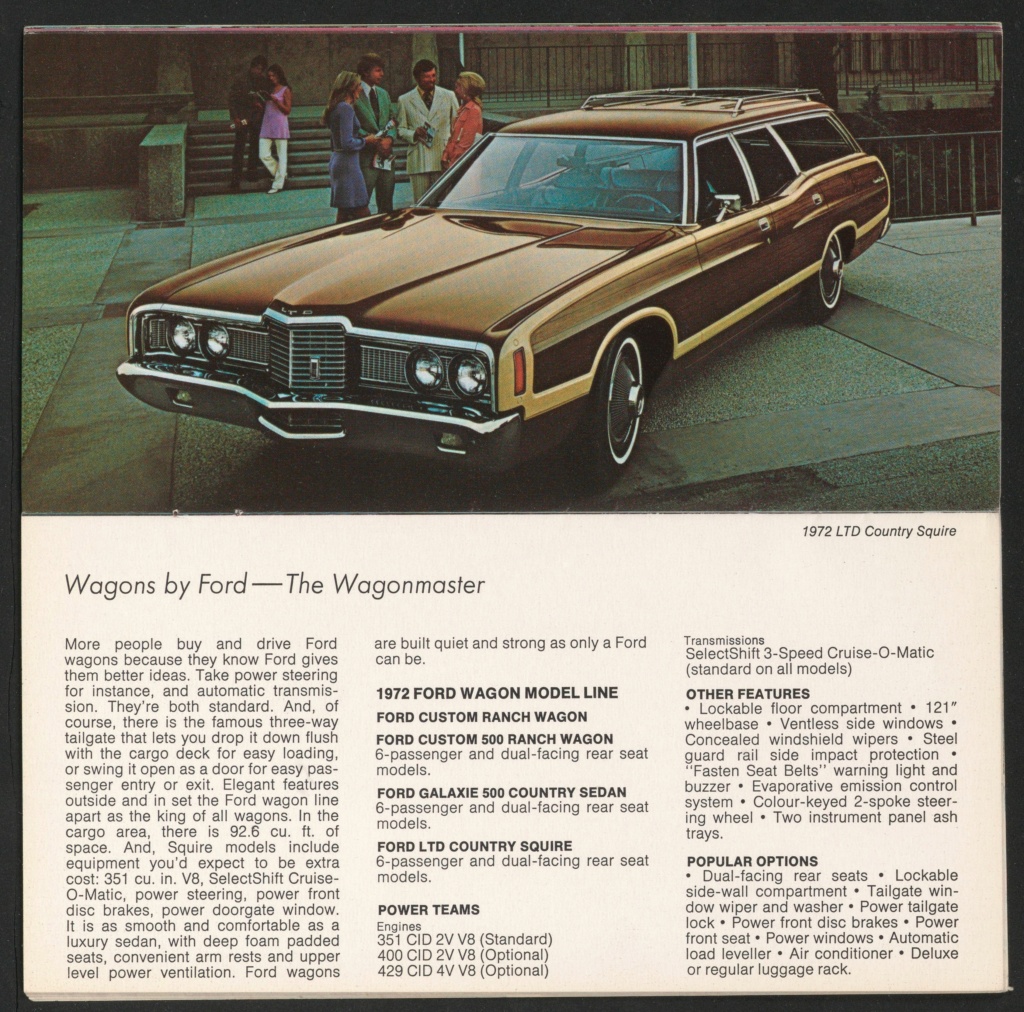 Brochure de vente automobile Ford et Mercury 1972 (en anglais, version Canadienne) Nouve623
