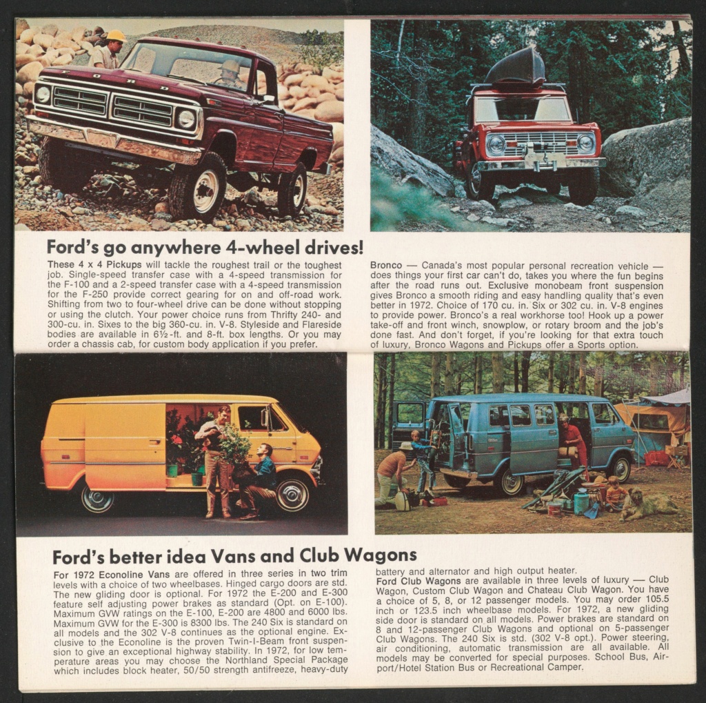 Brochure de vente automobile Ford et Mercury 1972 (en anglais, version Canadienne) Nouve631