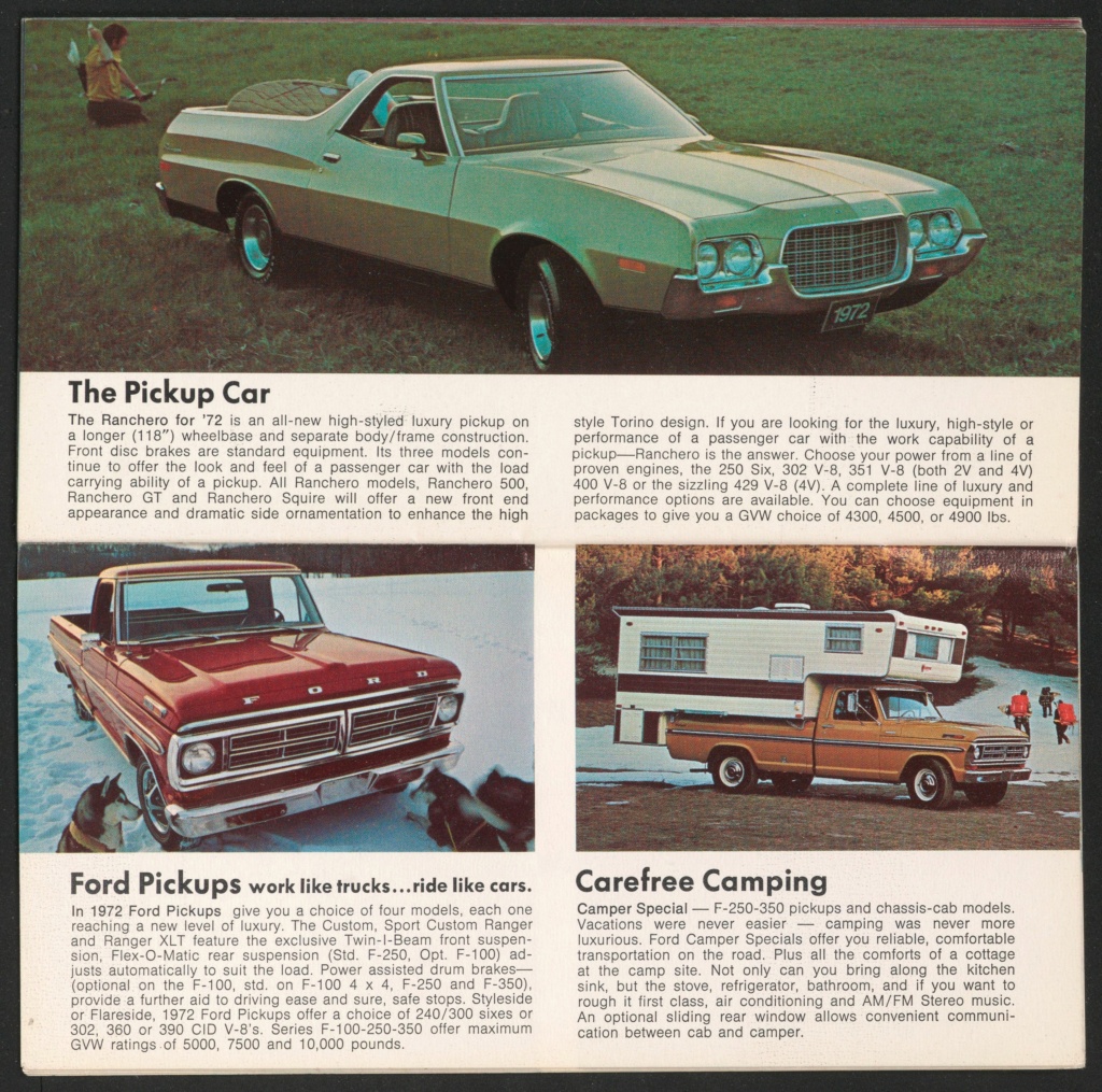 Brochure de vente automobile Ford et Mercury 1972 (en anglais, version Canadienne) Nouve632