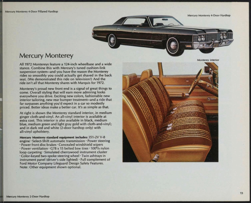 Brochure Lincoln et Mercury 1972, en anglais, version américaine Nouve691