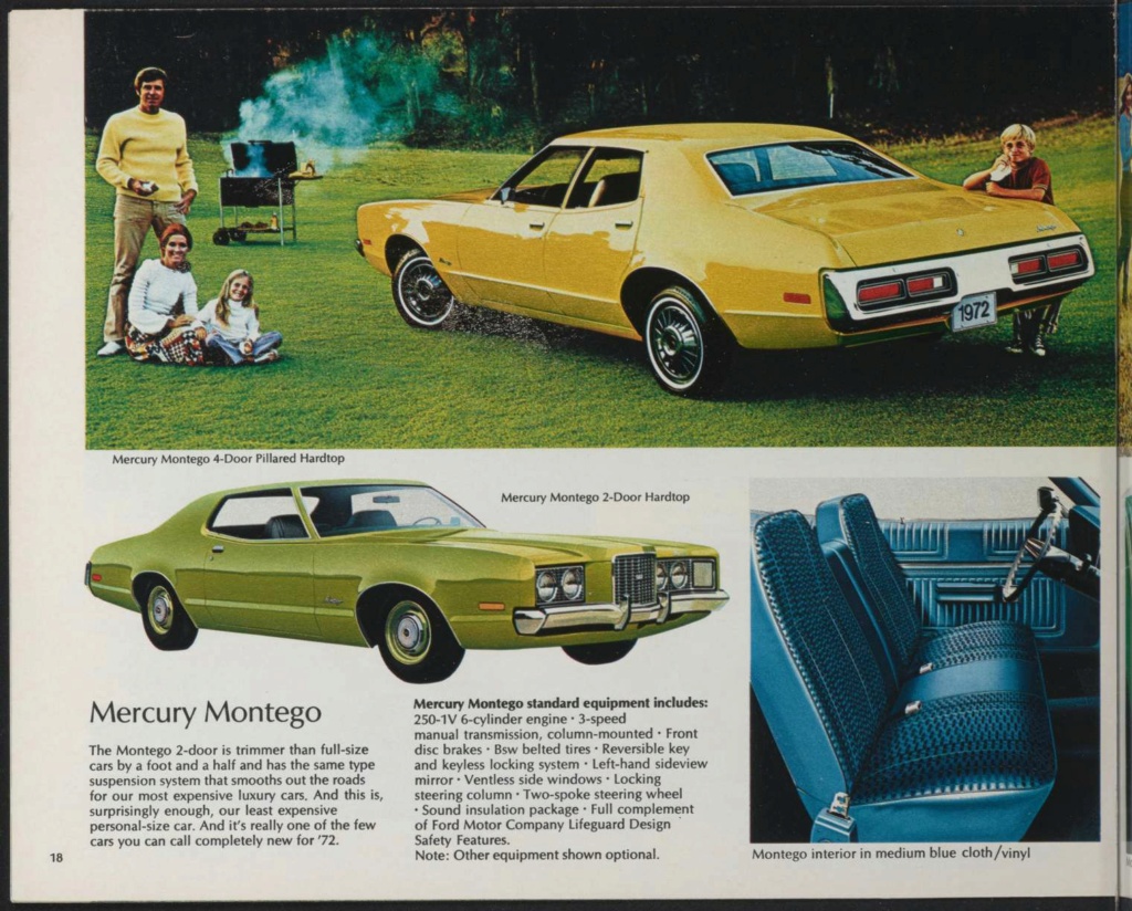 Brochure Lincoln et Mercury 1972, en anglais, version américaine Nouve696
