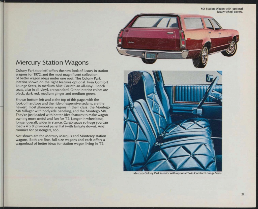 Brochure Lincoln et Mercury 1972, en anglais, version américaine Nouve698