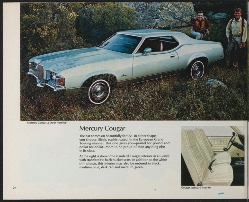 Brochure Lincoln et Mercury 1972, en anglais, version américaine Nouve700