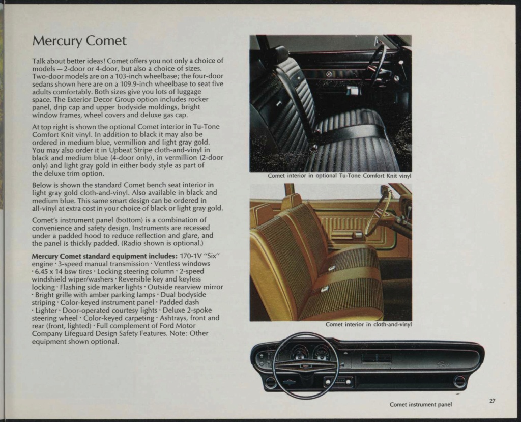 Brochure Lincoln et Mercury 1972, en anglais, version américaine Nouve703