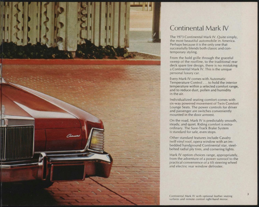 Brochure de vente automobile des Lincoln et Mercury 1973 (en anglais, version Américaine) Nouve841