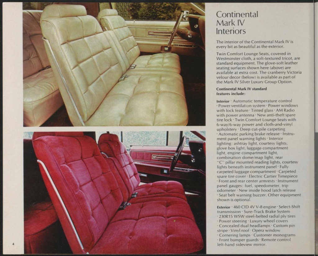 Brochure de vente automobile des Lincoln et Mercury 1973 (en anglais, version Américaine) Nouve843