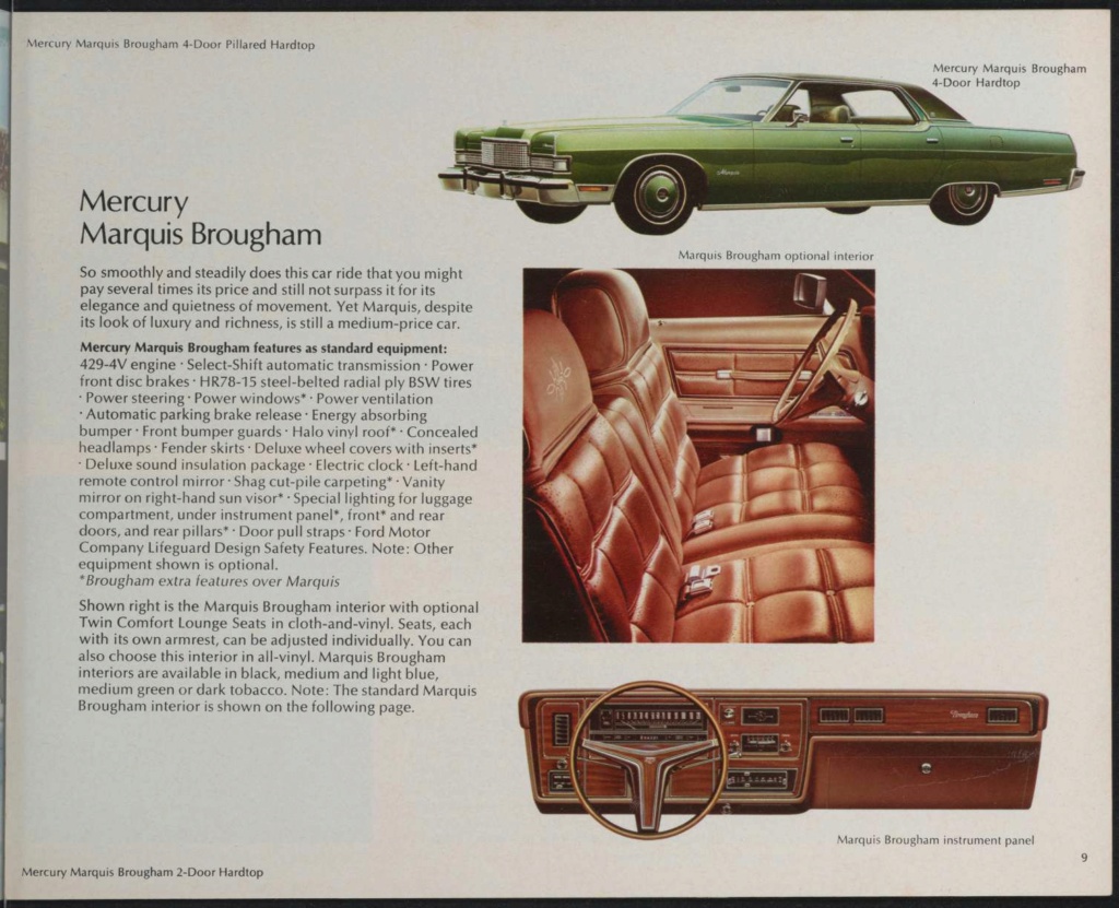 Brochure de vente automobile des Lincoln et Mercury 1973 (en anglais, version Américaine) Nouve845