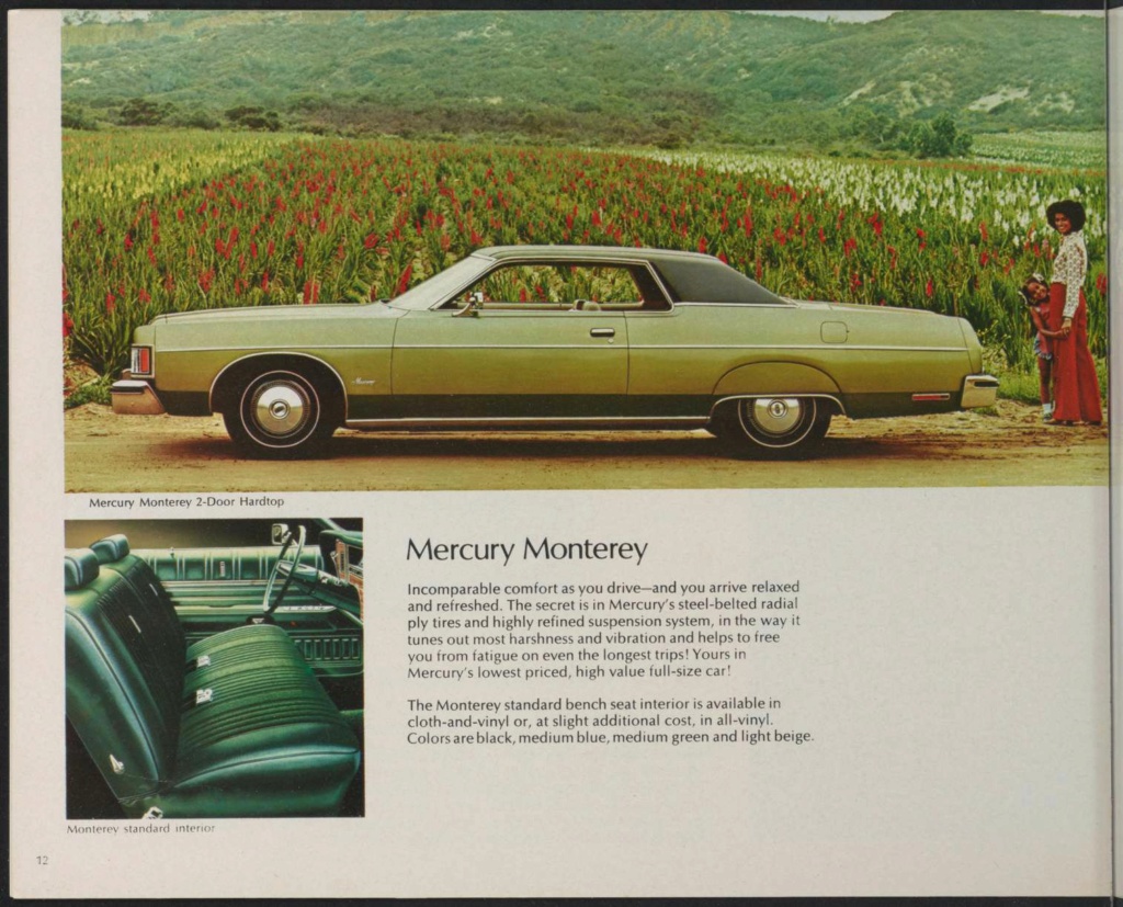 Brochure de vente automobile des Lincoln et Mercury 1973 (en anglais, version Américaine) Nouve849