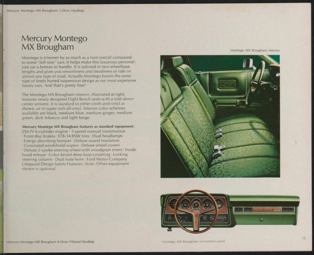 Brochure de vente automobile des Lincoln et Mercury 1973 (en anglais, version Américaine) Nouve852